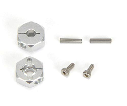Carson 500530803 - Bausatzzubehör - DT03 Alu 12mm Felgenmitnehmer (2) Klemm, Silber / Schwarz von Carson