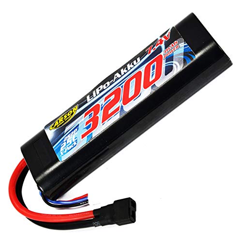 Carson 500608144 - LiPo-RP-7.4V-3200mAh-25C-Round-T-Plug, Zubehör von Carson