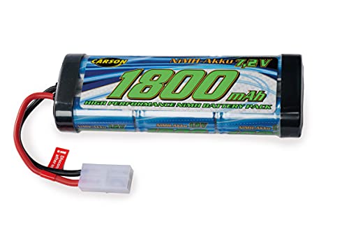 Carson 500608221-7,2V/1800mAh NiMH Race Akku TAM, wiederaufladbar, mit Tamiya Stecker, Akkupack für RC Auto, Ersatzzakku ferngesteuertes Fahrzeug, hochwertig, Modellbau, Mehrfarbig von Carson