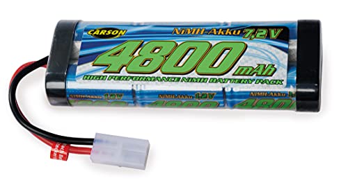 Carson 500608228-7,2V/4800mAh NiMH Race Akku TAM, wiederaufladbar, mit Tamiya Stecker, Akkupack für RC Auto, Ersatzzakku ferngesteuertes Fahrzeug, hochwertig, Modellbau Mehrfarbig von Carson