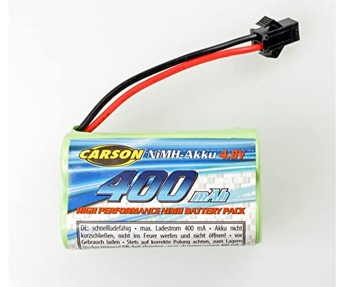 Carson 500608248 4,8V/400mAh NiMH Akku JST - RC Akku, Ersatzakku, Akku für ferngesteuerte Autos, RC Auto, Akku für RC Modelle, RC Batterie von Carson