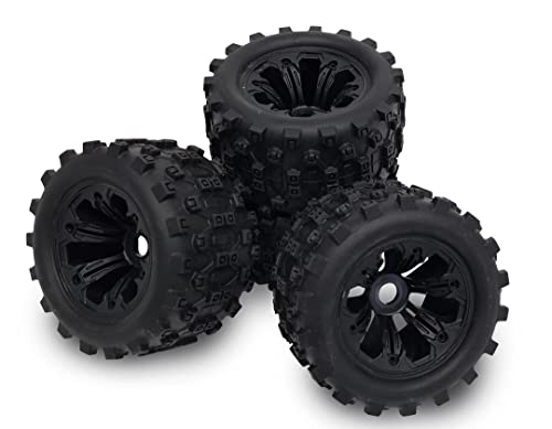 Carson 500900171 1:8 Radsatz (4) schwarz KOD - Zubehör für Modellreduzierte, Ersatzteile, Tuning, Reifen, Reifensatz von Carson