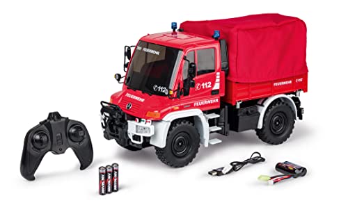 Carson 500907721 1:12 MB Unimog U300 Feuerw. 2.4G 100% RTR - Ferngesteuertes Fahrzeug, RC Fahrzeug, RC Unimog mit Funktionen, 100% Komplettset rot Carson 500907721 1:12 MB Unimog U300 Feuerw. 2.4G 100% RTR - Ferngesteuertes Fahrzeug, RC Fahrzeug, RC Unimog mit Funktionen, 100% Komplettset rot von Carson