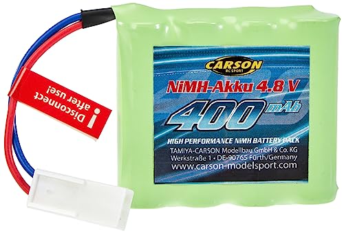 Carson S Serie Battery 4,8V/400mAh NIMH, Akku, Ersatzakku für RC Fahrzeuge, Zubehör, 500608175 von Carson