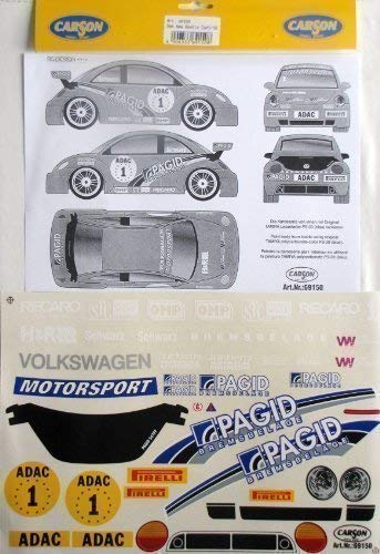 Dekorbogen 1:10 VW ADAC New Beetle Cup Schwarz 1 Carson 69150 von Carson