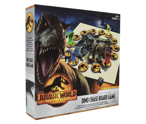 Cartamundi Jurassic World Dino Chase Brettspiel, spannendes familienfreundliches Dinosaurier-Spiel, für 2–4 Spieler, tolles Geschenk für Kinder ab 4 Jahren von Cartamundi