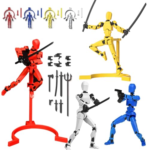 Cartlant 4 Stück T13 Action Figure mit Sockel, T13 Actionfigur mit 7 Waffen und 3 Handtypen, 3D Druck Menschen Figuren Beweglich Dummy 13 Action Figuren Lucky 13 Roboter Desktop Dekorationen Cartlant 4 Stück T13 Action Figure mit Sockel, T13 Actionfigur mit 7 Waffen und 3 Handtypen, 3D Druck Menschen Figuren Beweglich Dummy 13 Action Figuren Lucky 13 Roboter Desktop Dekorationen von Cartlant