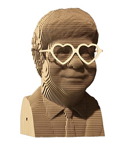 3D-Puzzle aus Karton Skulptur Motiv: Elton John, Alter ab 14 Jahre, 118 Teile, ca. 18 cm H von CARTONIC