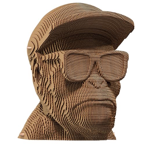 Cartonic - 3D-Puzzle Affe 'ne hören' – Set aus Karton, verwandelt sich in eine Relieffigur (See NO Evil) von Cartonic