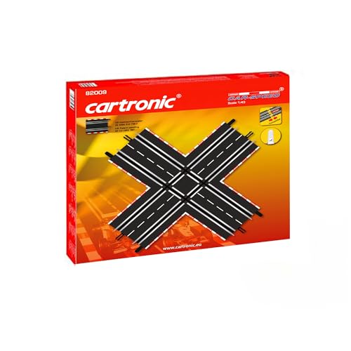Cartronic Car-Speed Kreuzung (1 Stück), Maßstab 1:43, Länge 35,4 cm - Verlängert die Bahn um ca. 70 cm gesamt - Zubehör für Cartronic Car-Speed Autorennbahn - für Kinder ab 6 Jahren von Cartronic