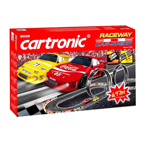 Cartronic Car-Speed Raceway I Spielfertiges Rennbahn Set mit 7,00m Rennstrecke + 2X Porsche 935 Turbo I Autorennbahn für Kinder ab 6 Jahren von Cartronic