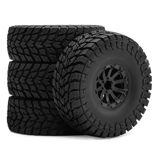 4 Stück 4,8 cm RC Auto Gummi Reifen Rad 119 x 42 mm RC Ersatzteile für 1/10 RC Crawler RC Car (Typ A-Schwarz) von Caruner
