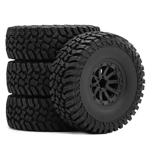 4 Stück 4,8 cm RC Auto Gummi Reifen Rad 119 x 42 mm RC Ersatzteile für 1/10 RC Crawler RC Car (Typ B-Schwarz) von Caruner