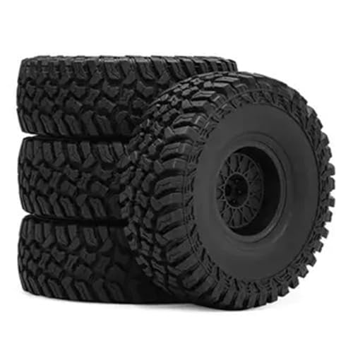 4 Stück 4,8 cm RC Auto Gummi Reifen Rad 119 x 42 mm RC Ersatzteile für 1/10 SCX10 FMS TRX-4 Yikong RC Crawler RC Car (Typ B-Schwarz) von Caruner