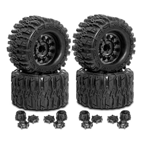 4 Stück RC Auto Gummi Reifen Rad 170 x 102 mm RC Ersatzteile für 1/8 ARRMA TRAXXAS Schlitten Team Corally FS Buggy Off-Road RC Auto von Caruner
