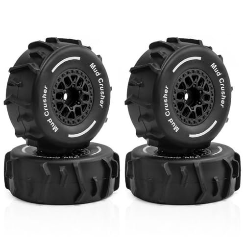 4 Stück RC Auto Gummi Reifen Rad 72 x 26 mm RC Ersatzteile für ARRMA 1/16 Mojave GROM RC Auto (schwarz) von Caruner