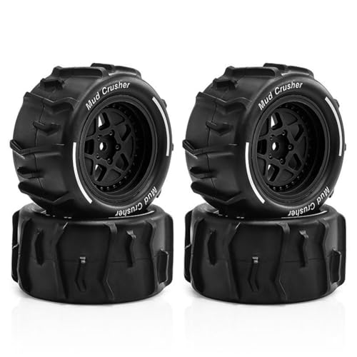 4 Stück RC Auto Gummi Sand Schnee Reifen Rad 73 x 37 mm RC Ersatzteile für ARRMA 1/18 Granit GROM RC Auto (schwarz) von Caruner