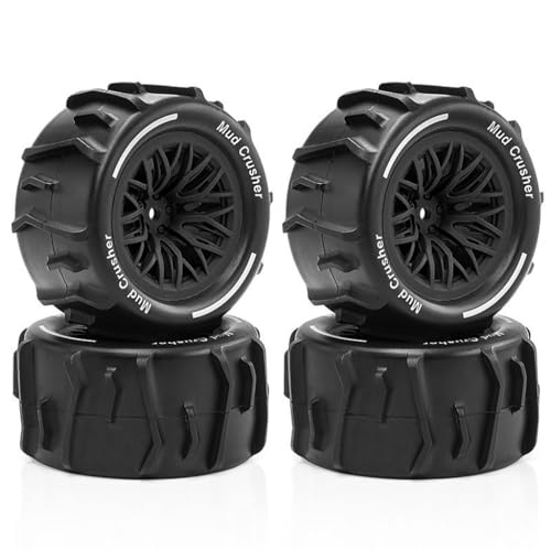 4 Stück RC Auto Gummi Sand Schnee Reifen Rad 73 x 37 mm RC Ersatzteile für ARRMA 1/18 Granit GROM RC Auto (schwarz) von Caruner