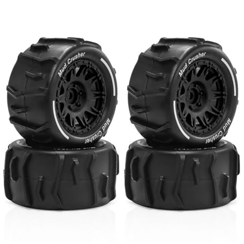 4 Stück RC Auto Gummi Sand Schnee Reifen Rad Reifen 73 x 37 mm RC Ersatzteile für ARRMA 1/18 Granit GROM RC Auto (schwarz) von Caruner