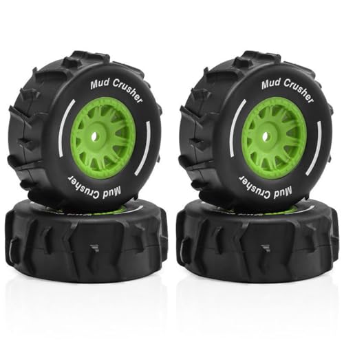 4 Stück RC Auto Gummireifen Rad Reifen 72 x 26 mm RC Ersatzteile für ARRMA 1/16 Mojave GROM RC Auto (grün) von Caruner