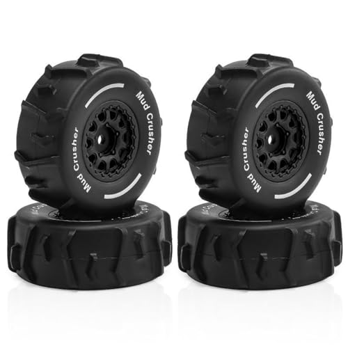 4 Stück RC Auto Gummireifen Rad Reifen 72 x 26 mm RC Ersatzteile für ARRMA 1/16 Mojave GROM RC Auto (schwarz) von Caruner