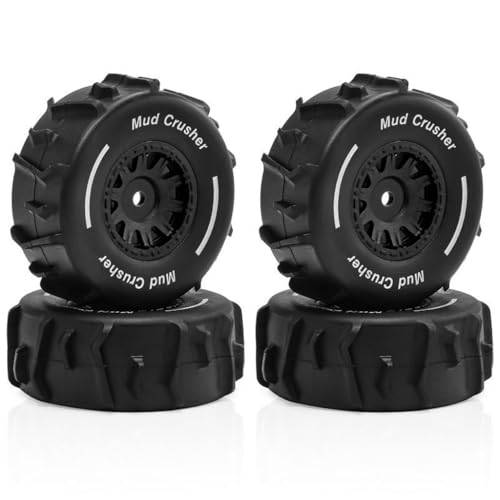 4 Stück RC Auto Gummireifen Rad Reifen 72 x 26 mm RC Ersatzteile für ARRMA 1/16 Mojave GROM RC Auto (schwarz) von Caruner