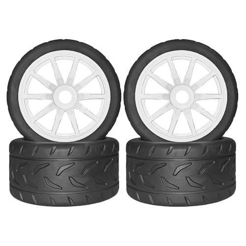 4 x Gummiräder, Reifen, Ø 107 x 53 mm, Sechskant-Adapter, 17 mm, RC-Ersatzteile für ARRMA 1/7 Felony FS GT 1/7 Modell-Rennwagen, Typ B, Weiß 4 x Gummiräder, Reifen, Ø 107 x 53 mm, Sechskant-Adapter, 17 mm, RC-Ersatzteile für ARRMA 1/7 Felony FS GT 1/7 Modell-Rennwagen, Typ B, Weiß von Caruner