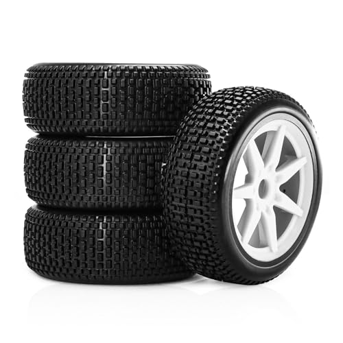 4 x Gummiräder, Reifen, ø 117 x 45 mm, Sechskant-Adapter, 17 mm, RC-Ersatzteile für 1/8 ARRMA 3S 6S Typhon, KYOSHO MP10, HSP, FS HongNuo Buggy Off-Road RC Auto, Weiß 4 x Gummiräder, Reifen, ø 117 x 45 mm, Sechskant-Adapter, 17 mm, RC-Ersatzteile für 1/8 ARRMA 3S 6S Typhon, KYOSHO MP10, HSP, FS HongNuo Buggy Off-Road RC Auto, Weiß von Caruner