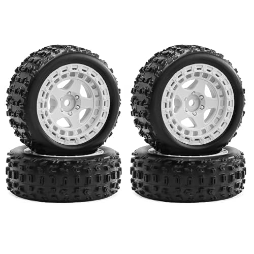 4 x Gummireifenrad-Set, 69 x 26 mm, RC-Ersatzteile für ARRMA 1/18 2S Typhon GROM ARA2106 RC Car (weiß) von Caruner