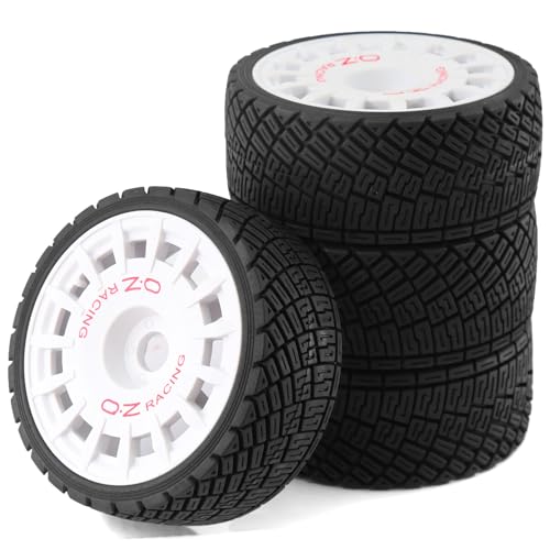4PCS Flache Laufgummi Reifen Rad 100x40mm Hex Hub 17mm RC Ersatzteile für 1/7 1/8 KM Citroen C3 FS Rally RC Auto (Weiß) von Caruner