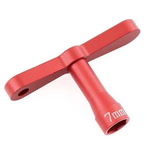Aluminium 7 mm Innensechskant M4 Mutter Hülsenschlüssel RC Reparatur Werkzeugset für ferngesteuerte Autos (rot) von Caruner