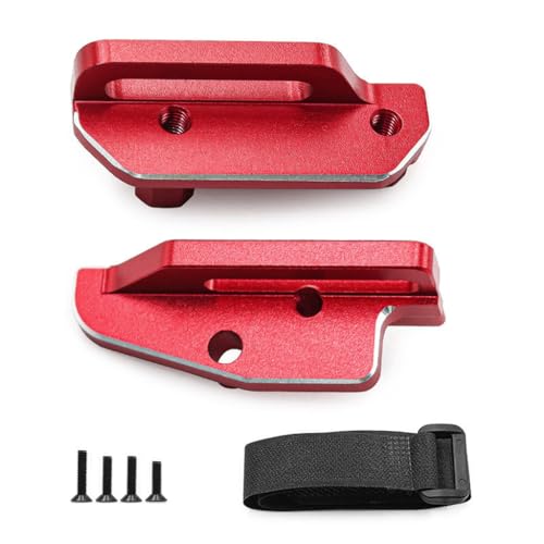 Aluminium-Batterie-Befestigungssitz #8327 RC verbesserte Teile für TRAXXAS 1/10 4-TEC Drift Ford Mustang Hinterradantrieb ON-Road Drift RC CAR-105237-4 (rot) von Caruner