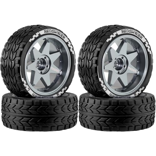 Aluminium-Felge, 65 x 26 mm, Sechskant-Nabe, 12 mm, RC, verbesserte Teile für 1/10 Tamiya XV02 TT01 HSP 94123 Drift RC Rennwagen (Titan), 4 Stück von Caruner