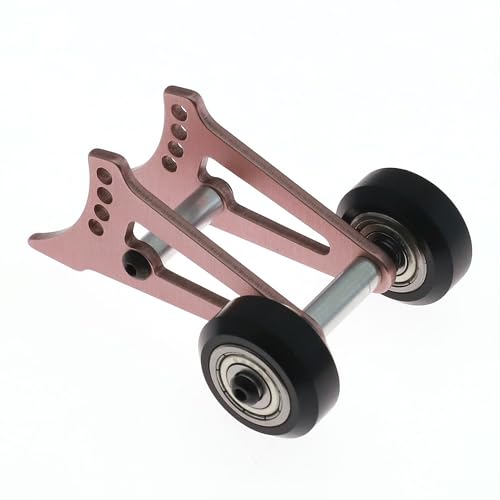 Aluminium RC Car Head Up Wheelie Bar RC DIY Teile für Tamiya CW-01 Lunchbox RC Auto (Doppelrad, Champagnerfarbe) von Caruner