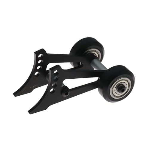 Aluminium RC Car Head Up Wheelie Bar RC DIY Teile für Tamiya CW-01 Lunchbox RC Auto (Doppelrad, schwarz) von Caruner