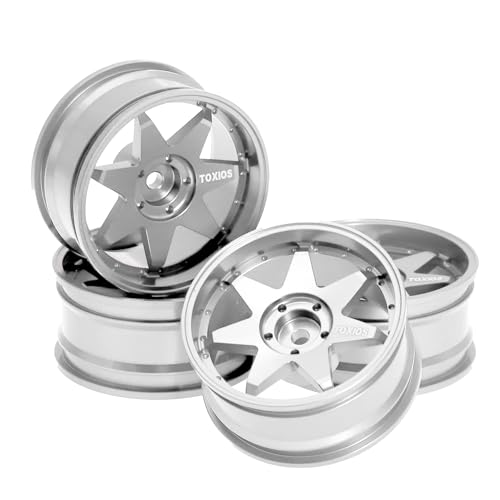 Aluminium-Radnabe, Sechskant-Nabe, 12 mm, RC, verbesserte Teile für 1/10 YOKOMO Sakura D5 Tamiya TT02 Drift RC Rennwagen (Silber), 4 Stück von Caruner