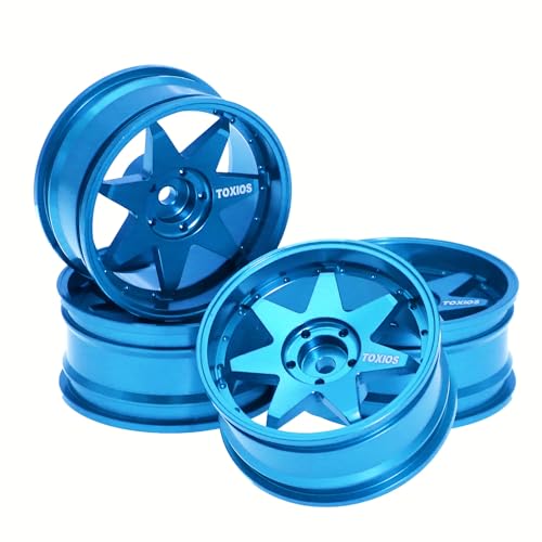 Aluminium-Radnabe, Sechskantnabe, 12 mm, RC, verbesserte Teile für 1/10 YOKOMO Sakura D5 Tamiya TT02 Drift RC Rennwagen, Blau, 4 Stück Aluminium-Radnabe, Sechskantnabe, 12 mm, RC, verbesserte Teile für 1/10 YOKOMO Sakura D5 Tamiya TT02 Drift RC Rennwagen, Blau, 4 Stück von Caruner