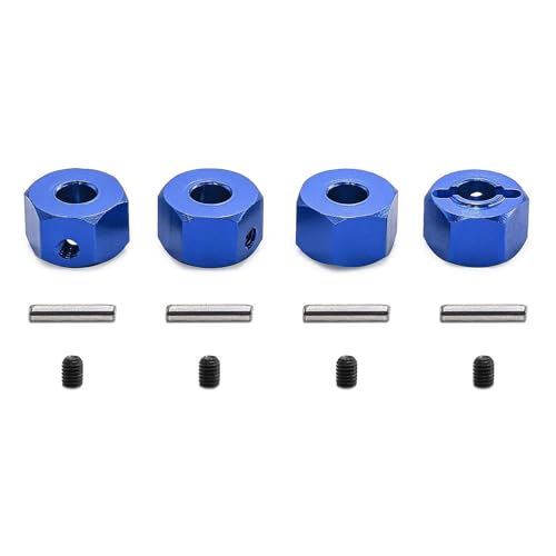 Aluminium-Radnaben-Sechskant-Adapter, 12 mm, RC, verbesserte Teile für Traxxas Mini Maxx RC Auto (blau) von Caruner