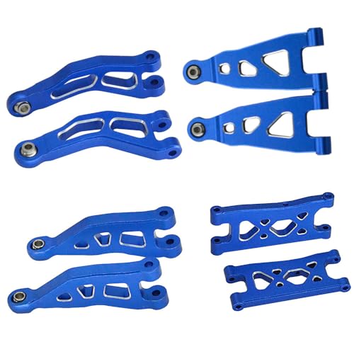 Aluminium Vordere Hintere Querlenker Schwinge Set RC Verbesserte Teile für ARRMA 1/14 Mojave GROM Brushless Brushed RC Car (Blau) von Caruner