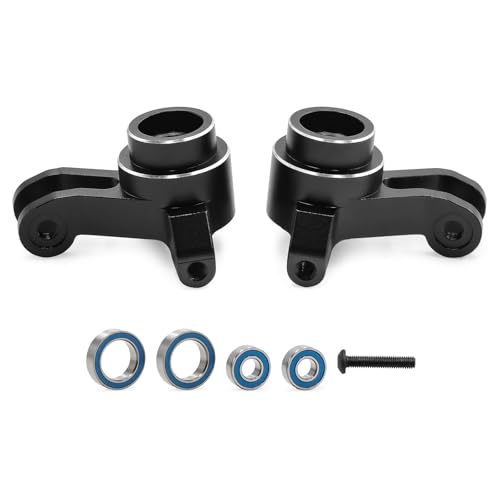 Aluminium-Vorderrad-Lenkbecher, RC, verbesserte Teile für Traxxas Mini Maxx Mini XRT RC Auto (schwarz) von Caruner