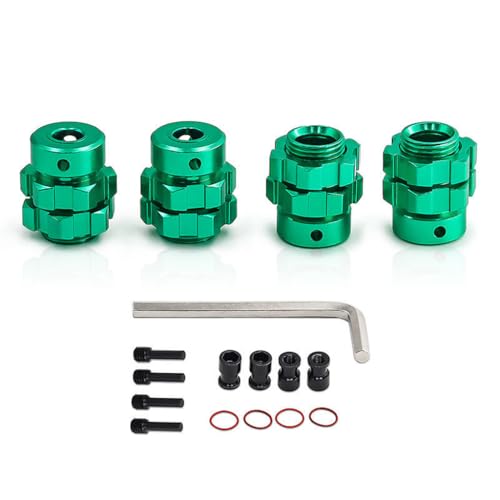 Aluminium-Weitradadapter, RC, verbesserte Teile für Traxxas 1/10 E-Revo/E-Maxx/T-Maxx/Revo RC Auto (grün) von Caruner