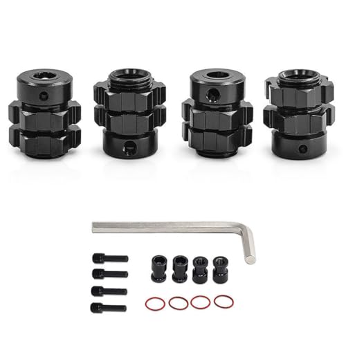 Aluminium-Weitradadapter, RC, verbesserte Teile für Traxxas 1/10 E-Revo/E-Maxx/T-Maxx/Revo RC Auto (schwarz) von Caruner