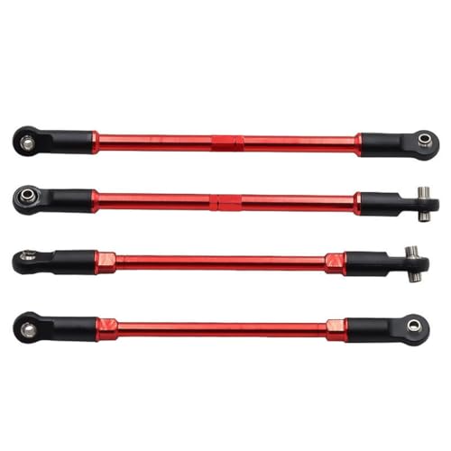 Aluminium-Zugstangen-Set vorne und hinten, RC, verbesserte Teile für TRAXXAS E-Maxx T-Maxx RC Auto (rot) von Caruner