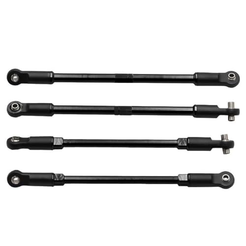 Aluminium-Zugstangen-Set vorne und hinten, RC verbesserte Teile für TRAXXAS E-Maxx T-Maxx RC Auto (schwarz) von Caruner