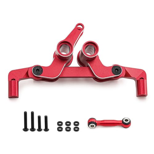 Aluminum Steering Group #10543 RC Upgraded Parts for TRAXXAS 1/10 4-TEC Drift Ford Mustang Rear Wheel Drive ON-Road Drift RC CAR-105237-4 (Red) von Caruner