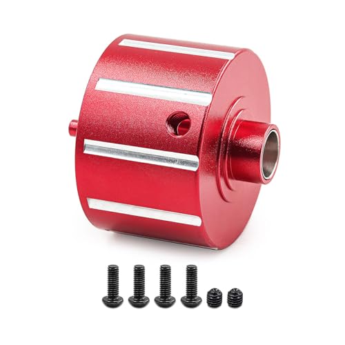 Differentialgehäuse aus Aluminium, RC, verbesserte Teile für ARRMA 1/5 KRATON 8S ARA110002T1/ARA110002T2, 1/5 4WD Outcast 8S BLX-ARA5810 RC Auto (rot) von Caruner