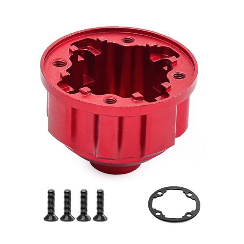 Differentialschalen-Abdeckung aus Aluminium, verbesserte Teile für TRAXXAS 1/10 MAXX 1/8 MAXX Slash RC Auto (rot) von Caruner