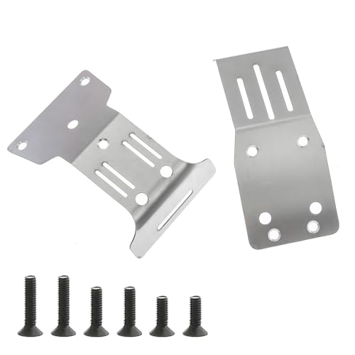 Edelstahl Front Rear Chassis Protection Guard Plate RC Upgraded Parts for Tamiya 1/10 Fighter NXGEN DT04 RC Car von Caruner