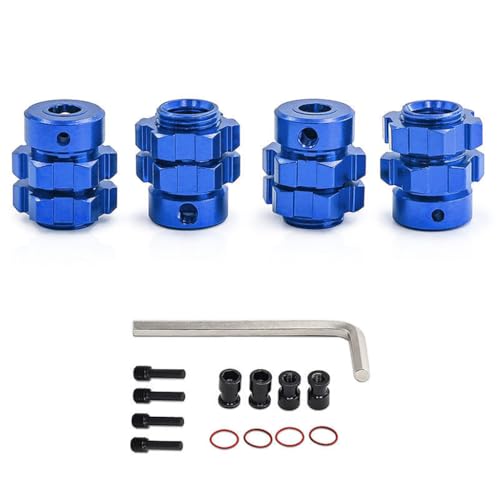 Erweiterter Aluminium-Radadapter für TRAXXAS 1/10 E-Revo/E-Maxx/T-Maxx/Revo RC Car (blau) von Caruner