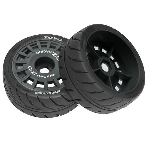 Gummi-Reifenrad, 68 x 27 mm, Sechskant-Nabe, 12 mm, RC-Ersatzteile für 1/10 MST Rally Tamiya XV02 TT01 Kyosho HPI Sakura YOKOMO Touring RC Car (Titan), 4 Stück von Caruner